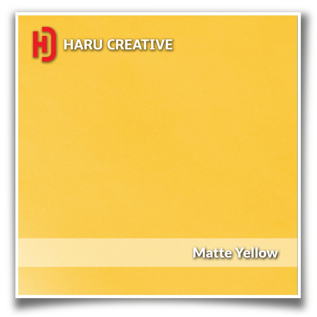 Yellow Matte Vinyl Wrap - Adhesive Decal Film Sheet Roll - Haru Creative Matte