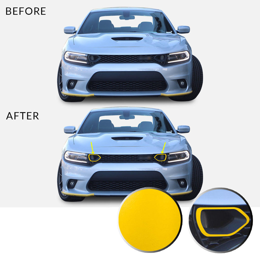 Front Bumper Upper Grille Bezel Overlay Wrap Vinyl Decal Compatible with and Fits Charger Scat Pack 2019