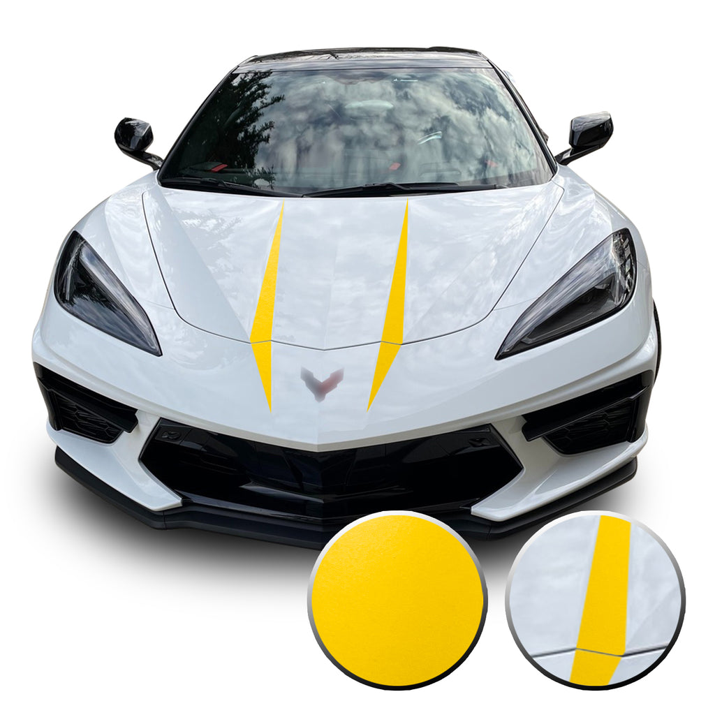 Hood Spears Graphic Overlay Vinyl Decal Compatible with Chevrolet Corvette C8 2020-2021