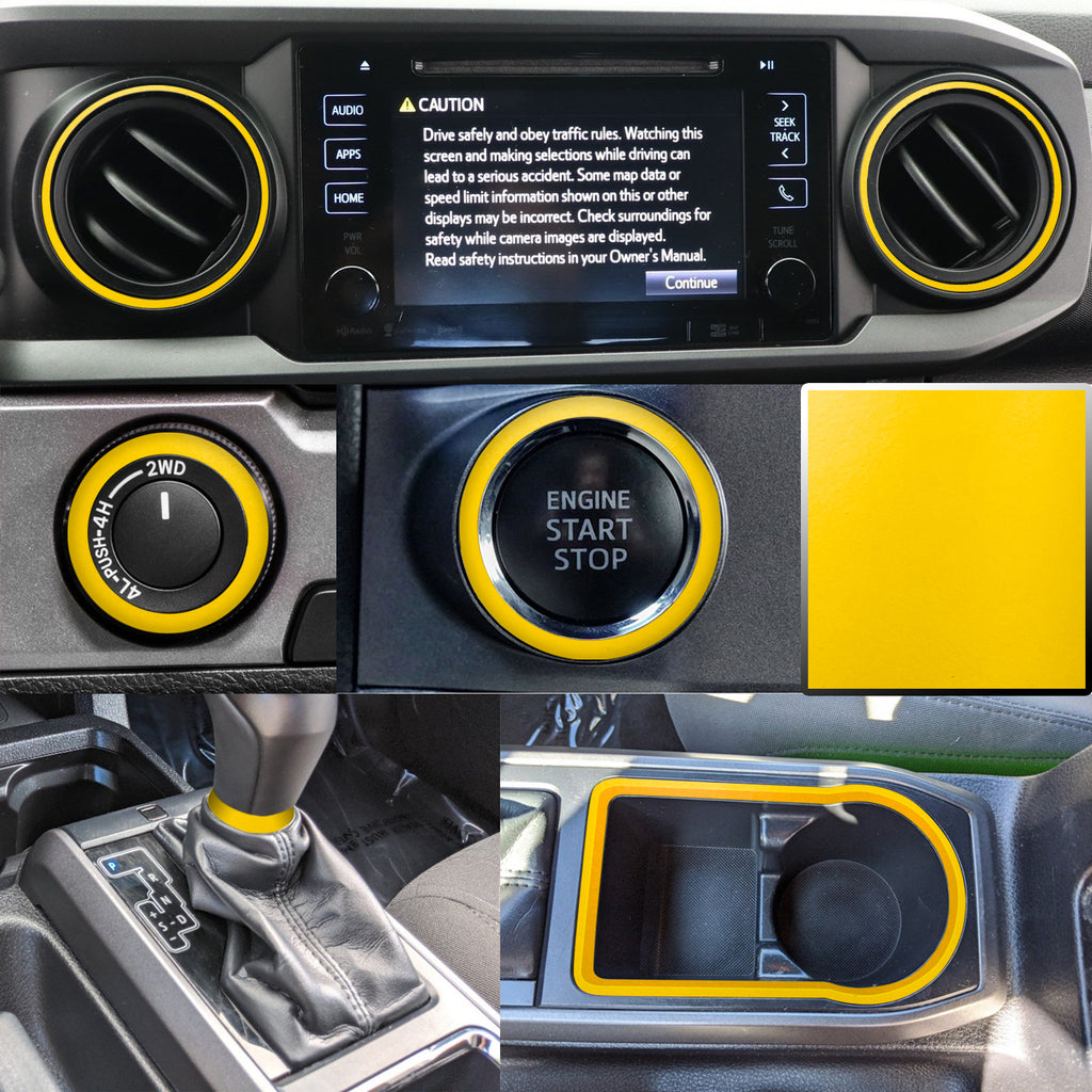 Dashboard Interior Trim Vinyl Overlay Decal Compatible with Tacoma 2016, 2017, 2018, 2019, 2020