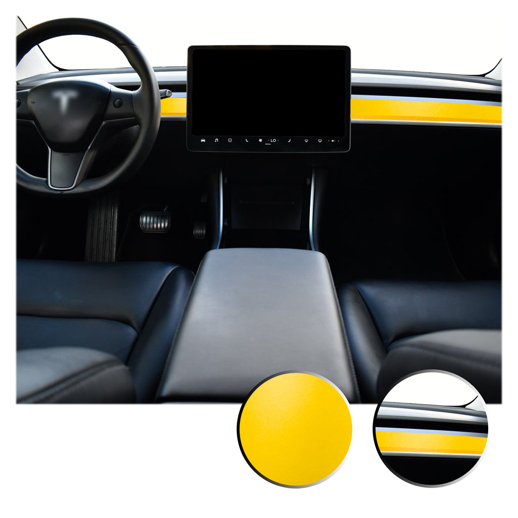 Dashboard Overlay Decal Trim Kit Compatible with and Fits Tesla Model 3 2017-2020