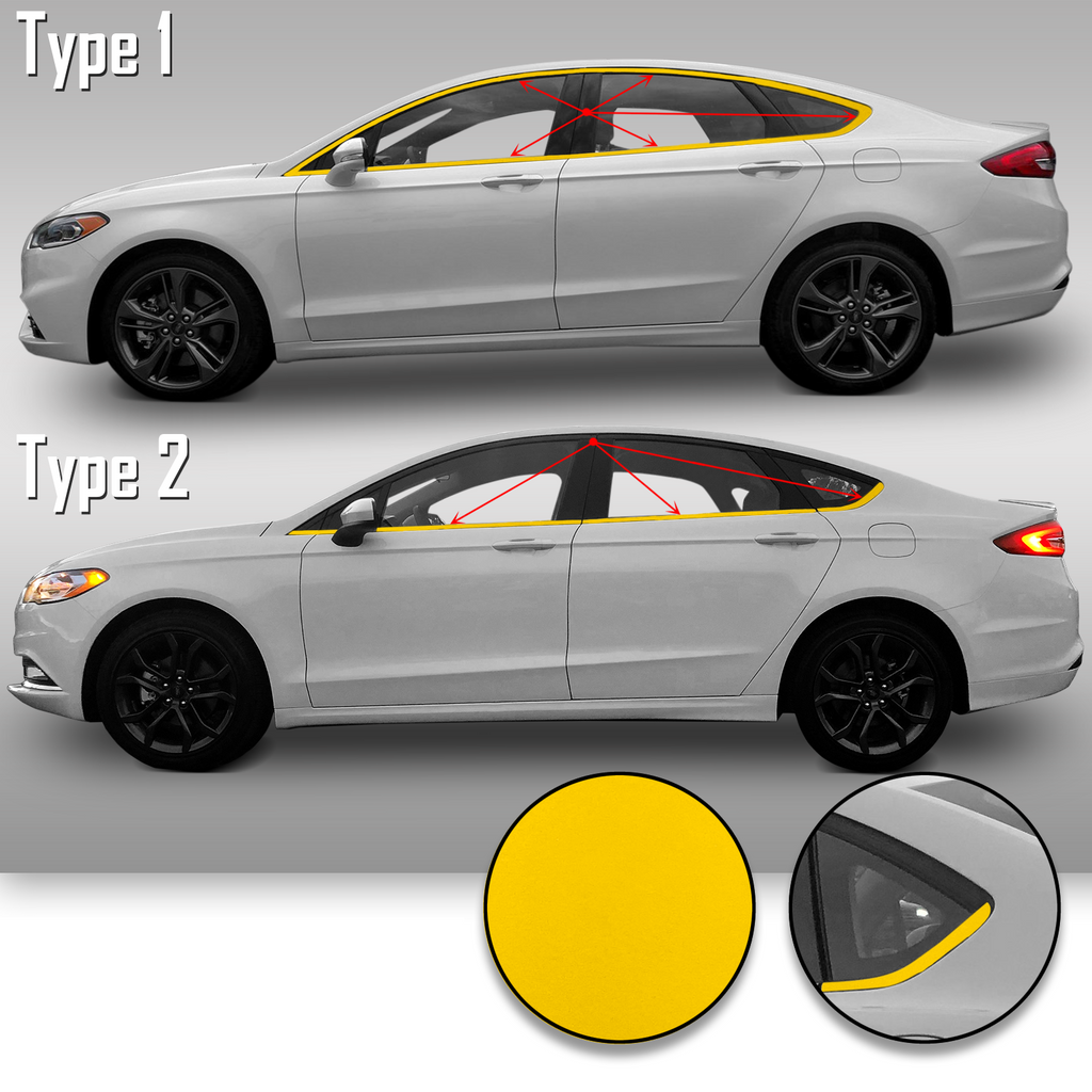 Window Trim Chrome Delete Precut Vinyl Wrap Overlay Kit Compatible with and Fits Fusion 2013-2019