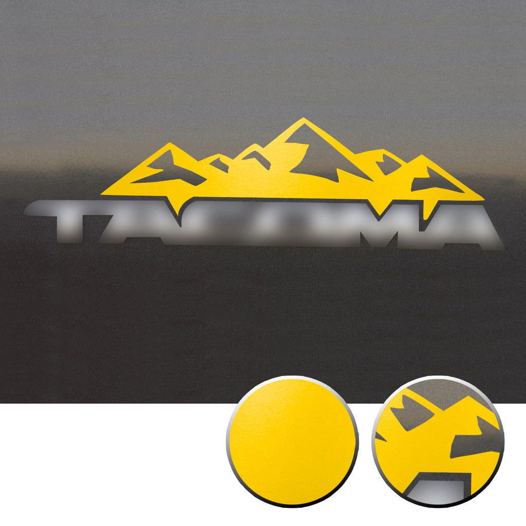 2x Door Badge Emblem Mountain Vinyl Decals Overlay Compatible with Toyota Tacoma 2005-2015