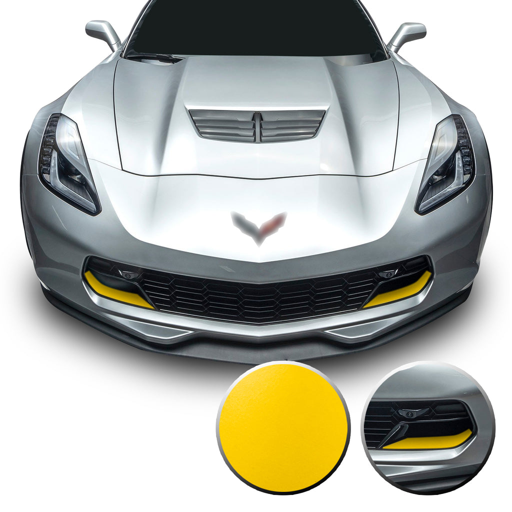 Front Grille Brake Scoop Accent Vinyl Decal Overlay Wrap Compatible with Corvette C7 Z06 Grand Sport 2014-2019