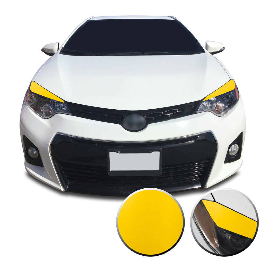 Headlight Eyelid Accent Vinyl Decal Overlay Wrap Trim Compatible with and Fits Toyota Corolla 2014-2016