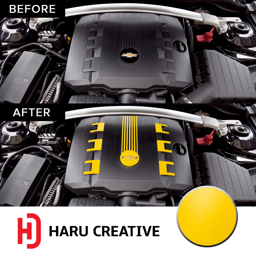 Engine V6 Cover Vinyl Decal Overlay Trim Wrap Compatible with & Fits Camaro RS 2010-2015