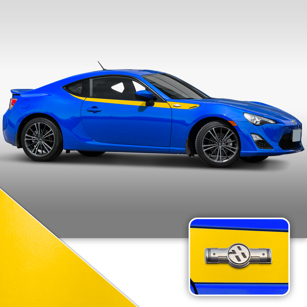 Side Body Stripe Accent Vinyl Graphic Overlay Wrap Compatible with Scion FR-S 2013-2016