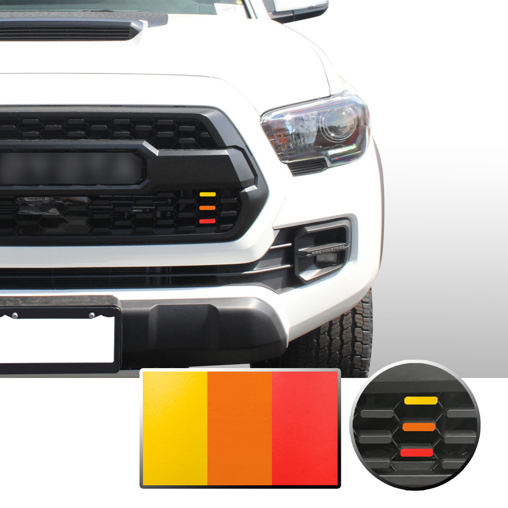 Front Grille 3 Color Vinyl Wrap Decal Compatible with Tacoma TRD Pro 2016-2020