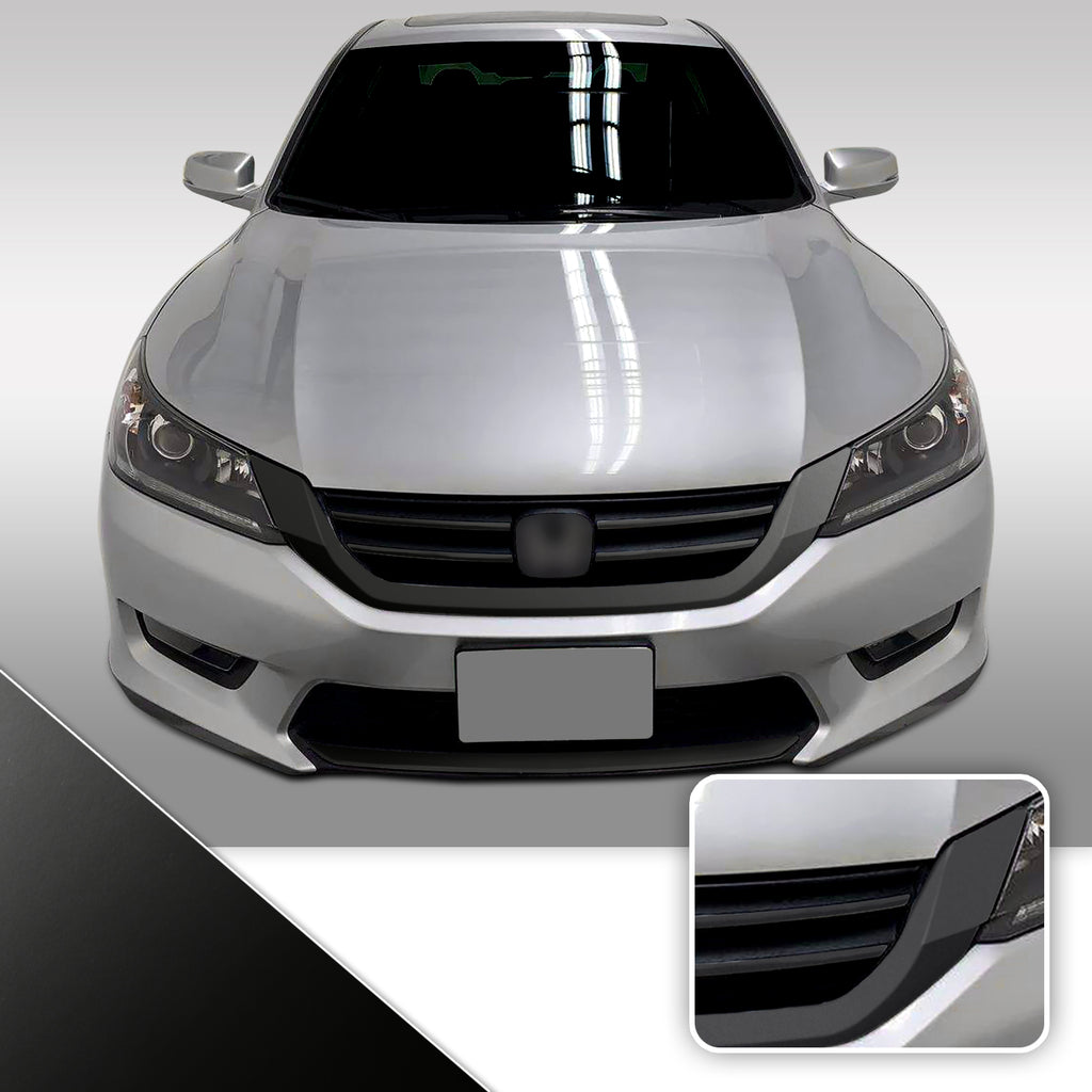 Front Grille Trim Chrome Delete Vinyl Wrap Overlay Kit Compatible with Honda Accord Sedan 2014 - 2015