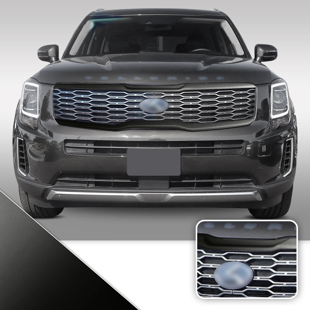 Front Grille Trim Chrome Delete Vinyl Wrap Kit Compatible with Kia Telluride 2020 - 2021