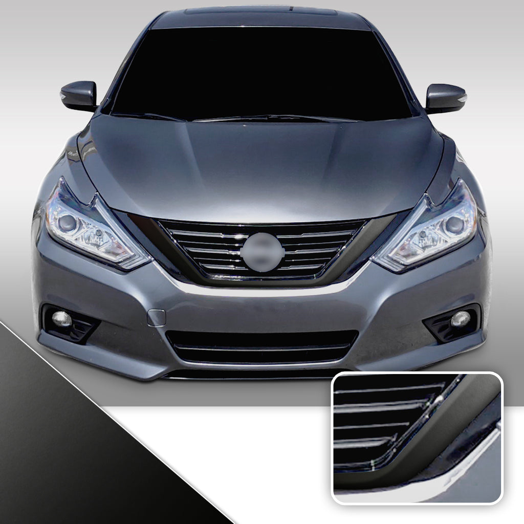 Front Grille Trim Chrome Delete Vinyl Wrap Overlay Kit Compatible with Nissan Altima 2016-2018