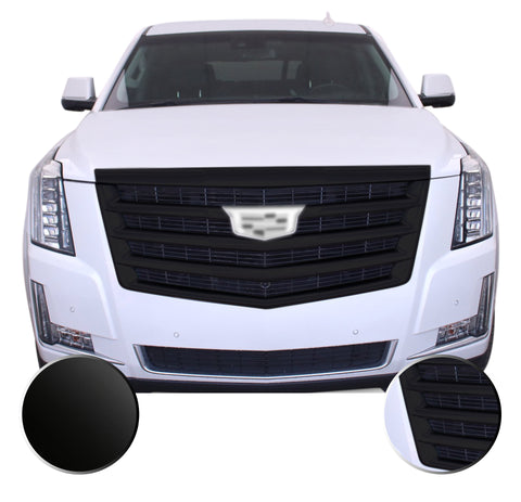 Front Grille Trim Chrome Delete Vinyl Wrap Overlay Kit Compatible with Cadillac Escalade 2015-2020